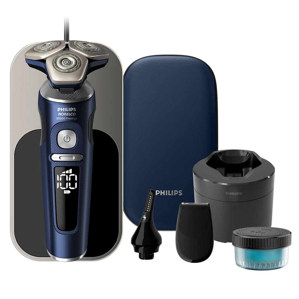 Norelco Limited Edition S9000 Prestige Wet &amp; Dry Electric shaver with SenseIQ (SP9886/89)
