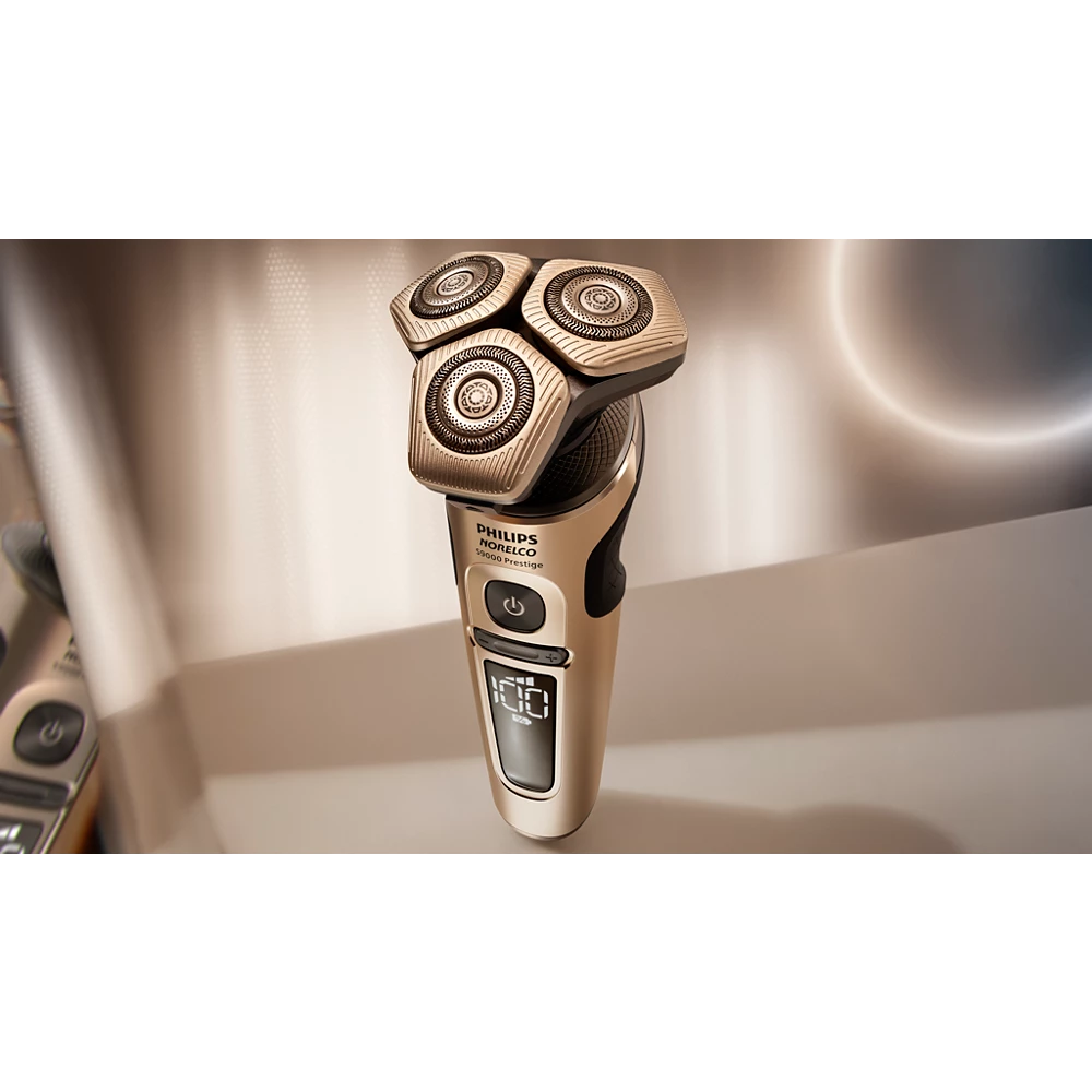 Norelco Shaver S9000 Prestige Wet &amp; Dry Electric shaver with SenseIQ (SP9883/83)
