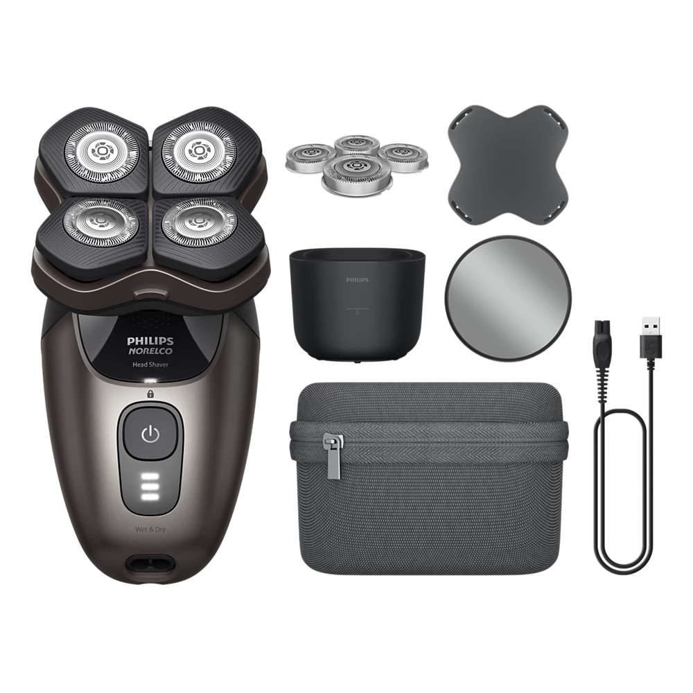 Norelco Head Shaver Pro 9000 Series Premium shaver with deluxe accessories (HS9980/40)