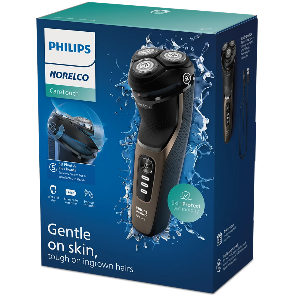 Norelco CareTouch Wet &amp; Dry Electric Shaver (S3242/90)