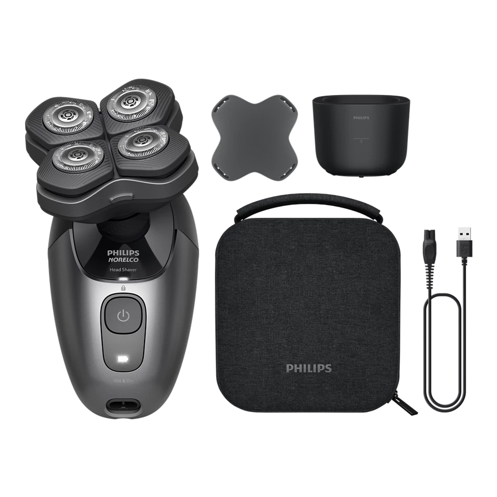 Norelco Head Shaver Pro 7000 Series Advanced Shaver with 90 min runtime (HS7980/40)